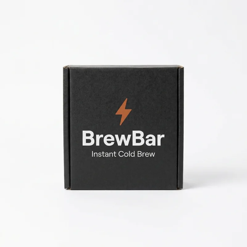 A plain packshot of a BrewBar coffee product before the tool runs